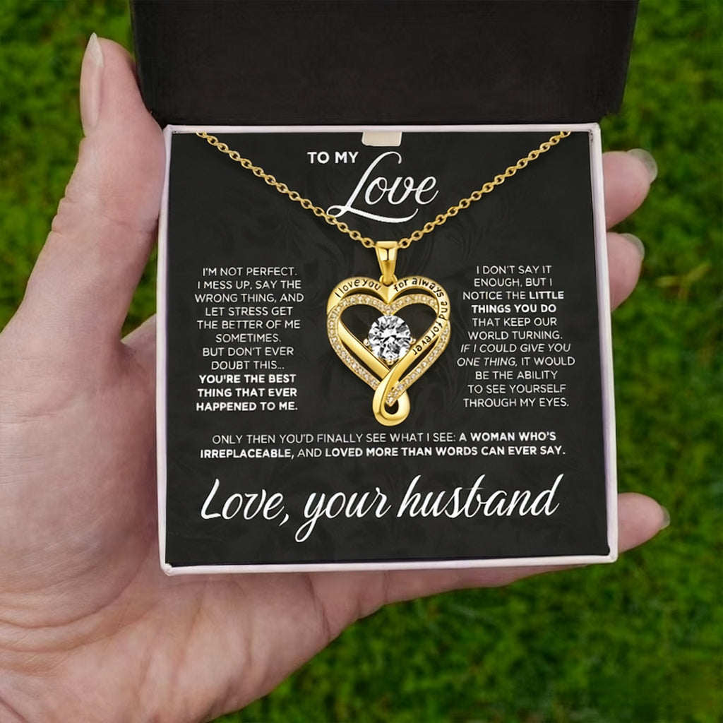 The Eternal Heart: To My Wife Necklace with Message Card